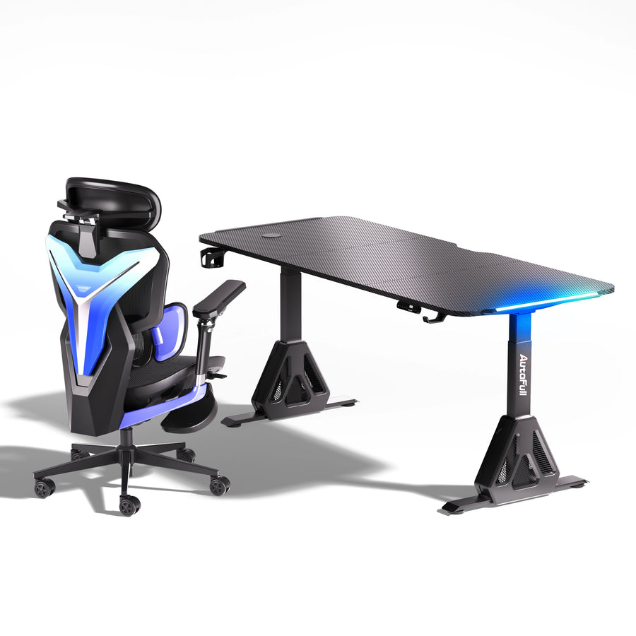 Fauteuil de jeu AutoFull G7 et bureau de jeu A4 Pro [Offre groupée]