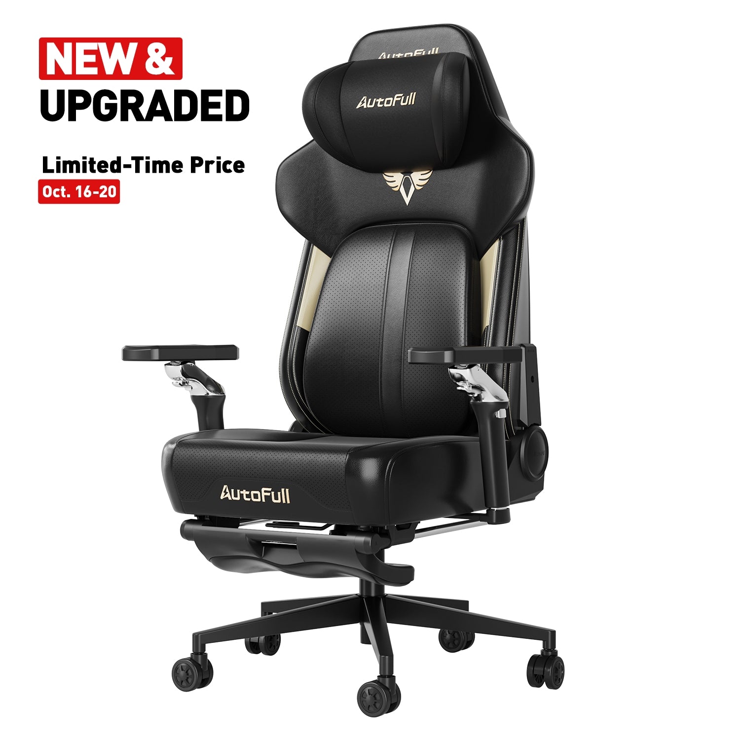 AutoFull M6 Ultra Black Gaming Chair[🕯️Halloween Mega Sale]